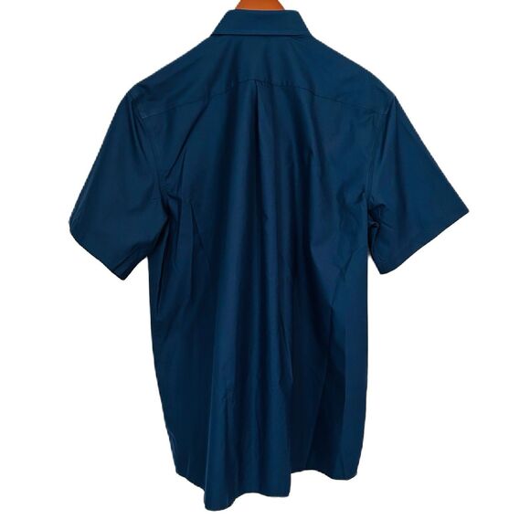 Roundtree & York Button Up Shirt Men L Tall Navy Travel Smart Office Classic NWT - Picture 2 of 13